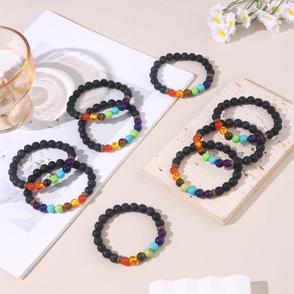Giovanchi Lava Rock Chakra Bracelets for Women Natural Healing Stones Yoga Stretch Elastic Crystal Healing Bracelet for Women Spiritual Bracelets for Woman Meditation Relax Anxiety