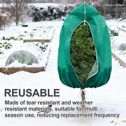 GMAPATS 2 PCS 47.2 x 70.8 Inches Plant Covers Freeze Protection, 2.2oz/yd² Frost Cloth for Outdoor Plants with Zipper/Drawstring, for Large Plant Frost Protection Outdoor Shrub Bush Fruit Tree Potte