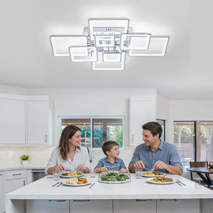Vloitgol Modern Ceiling Light Fixtures Dimmable Flush Mount Modern Led Ceiling Light with Remote Control, Acrylic Ceiling Lighting Fixture for Living Room Dining Room Kitchen Ceiling Lamp