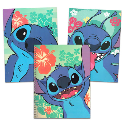 Disney Stitch Backpack for Kids Set - Bundle with 16" Backpack, Folders, Notebook, Water Bottle, Stickers, More | Stitch School Supplies for Boys, Girls