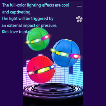 Magic Ball, Flying Saucer Bouncy Ball - Two Modes to Switch Freely, 6 LED Lights, Parent-Child Interaction, Indoor and Outdoor Holiday Games (Green + Blue + Purple + Red + Pink + Cyan)