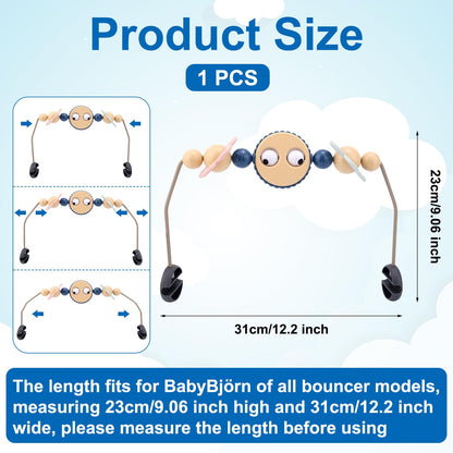 Adjustable Bouncer Toy Bar for BabyBjörn, Interactive Googly Eyes Toy for Bouncer Baby Car Seat Accessories, Easy to Install & Disassemble