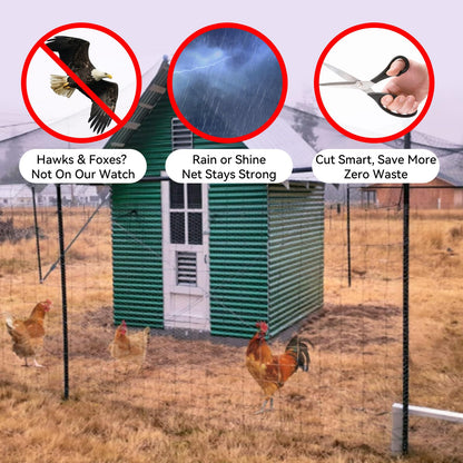 XiHaKey Deer Fence Netting 7.5x65Ft, Heavy Duty 1/2" Mesh Deer & Animal Barrier for Garden, Fruit Trees, Plants Protection - UV Resistant, Reusable with Zip Ties
