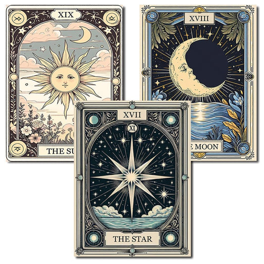 Axquilon 3 Pack Diamond Art Kits for Adults, Tarot Diamond Painting Kits for Adults Beginner, DIY 5D Full Drill Gem Art for Home Wall Decor 12x16 inch