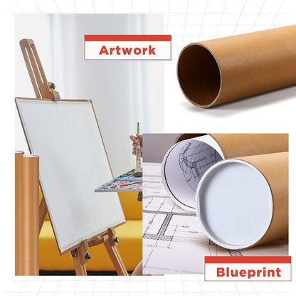 Dunzoom 2 Pack 4 x 36 Inch Mailing Tubes 0.12" Thick Kraft Paper Poster Tube with Plastic Caps for Mailing Storing Rolled Goods Storage of Art Craft Document