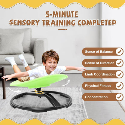 Zhenx Spinning Chair for Autistic Kids (Ages 3-18) - 220LBS Capacity Sensory Swivel Seat - Sensory Toy for Teens with ADHD/Autism - Sit and Spin Calming Gift to Improve Focus & Body Balance (Green)