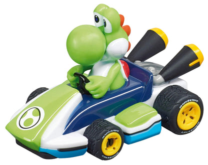 Carrera First Mario Kart - Slot Car Race Track with Spinners - Includes 2 Cars: Mario and Yoshi - Battery-Powered Beginner Toy Racing Set for Kids Ages 3 Years and Up