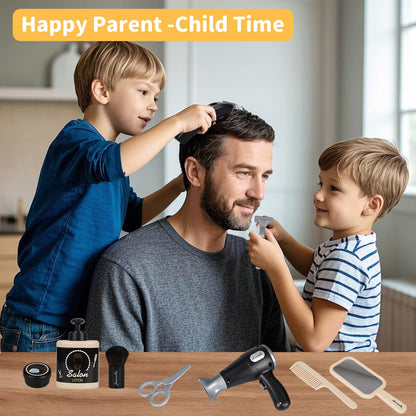 YIYZAOF Kids Barber Shop Pretend Play Toy-Toddler Hair Salon Toys Playset-Kids Shaving Kit for Boys,Gift Suitable Boys Ages 3+