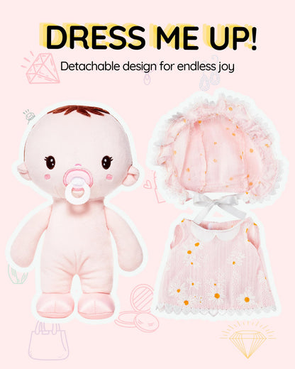 LeyaDoll Soft Baby Doll Toys (9''), My First Baby Rag Doll for 1 Year-Old Girl Birthday Gift, Christmas Plush Toys Gift for Toddler Kids Infants-Daisy Baby