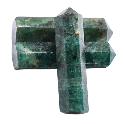 Amazing Gemstone Chrome Diopside Crystal Points Bulk Healing Crystals - Pack of 3 Single Terminated Healing Wand Point Bulk Crystals for Crafts, Crystal Grid, DIY Work - - Beginners Gift