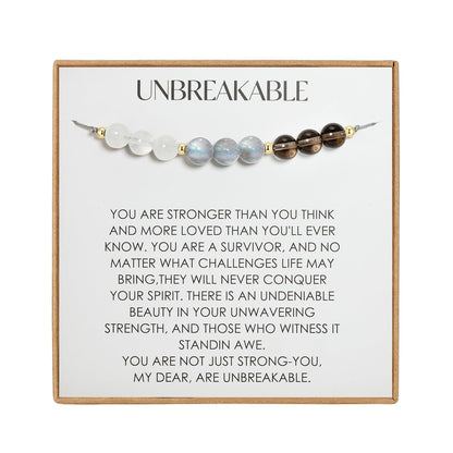 NOURISHLOV Anxiety Relief Bracelet, Unbreakable Bracelets for Stress Relief, Crystal Healing Inspirational Gift for Her, Strength Protection Bracelet