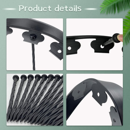 80 ft Fence Edging for Landscaping Include Garden Pruning Scissors,80 Spikes,80 ft Lawn Edging Edging for Landscaping Edging and Garden Edging and Garden Border and Flower Bed Edging (Black-80ft)