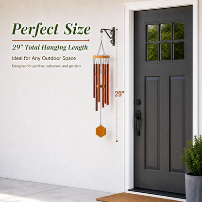 Red Deep Tone Wind Chime – Outdoor Sympathy & Memorial Gift for the Loss of a Loved One, Memorial Wind Chimes, Thoughtful Sympathy Gift for Bereavement and Remembrance. 29" Copper Red