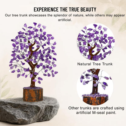 ANAYA AGATE Amethyst Crystal Tree of Life - Handmade Healing Bonsai Purple Tree for Home & Office Decor, Positive Energy & Good Luck, Ideal for Christmas Decor & Birthday Gifts for Women, Men