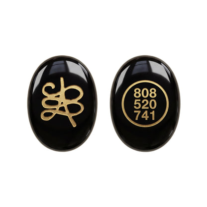 Trrystals Natural Gemstone Zibu Coin – Reiki Healing Symbol, Energy Activation, Good Luck & Spiritual Protection Token (Black Obsidian)