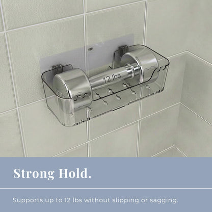 COLINCH Bathtub Toy Storage – Clear Bath Toy Holder with Drainage Holes, Wall-Mounted No-Drill Organizer for Kids’ Tub Toys