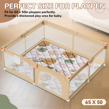 Dessports 65x50 Baby Play Mat -Play Mats for Babies and Toddlers -Non-Slip Foldable Baby Mat Boho Design Playmat - Machine Washable for Playpen