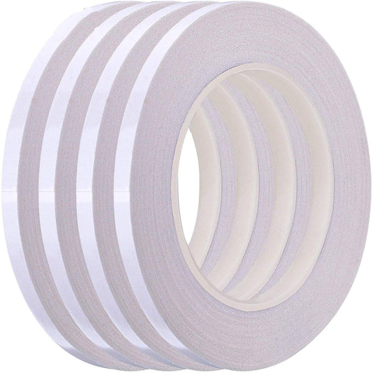 Outus 4 Roll Quilting Tape Double Sided Tape Wash Away Fabric Tapes for Hemming DIY Crafts Strong Adhesion for Clothing Repairs, Fabric Bonding, No Sewing or Ironing Required, Each 1/4 Inch by 22 Yard
