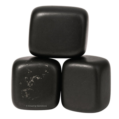 Amazing Gemstone Shungite Crystals and Healing Stones Tumbled - 1 Oz Shungite Stone Gem Stones, Natural Healing Stones for Energy Balance, Stress Relief - Polished Gems Rocks