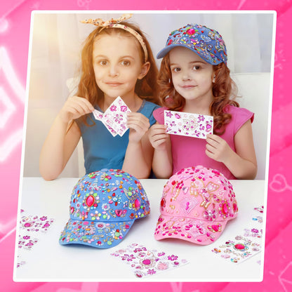 Zhamate DIY Baseball Cap Craft Kit for Girls, Kids Crafts with Stickers, Creative DIY Hat for Ages 6–12, Birthday Easter Gift Activity Set