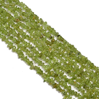 PLTbeads 5-8mm Natral Healing Gemstone Waist Bracelets Necklace Kit Irregular Stone DIY Crafts Design Jewelry Making 1 Strand per Bag Approxi 34 inch (Green Peridot Chips)