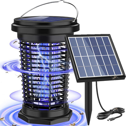 PALONE Bug Zapper for Outdoor & Indoor, USB Rechargeable Solar Bug Zapper with 5.5W Solar Power, Electric Fly Traps, Insect Zapper for Patio, Backyard, Garden, Camping
