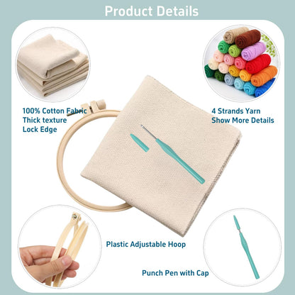 Punch Needle Kits Cute Jersey Cow Embroidery Starter Set with Hoop Easy for Beginners DIY Stress Relief Handmade Craft Hobby and Home Decor 20x20cm-5