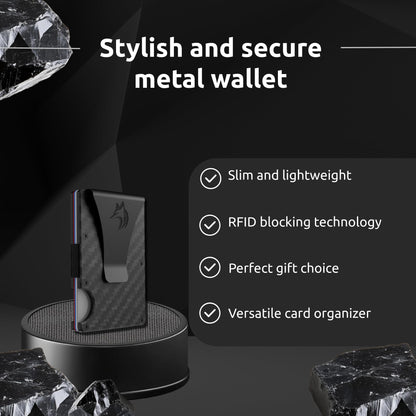 TRAVELINGO Slim RFID Blocking Wallet For Men - Light Weight, Durable & Compact- Minimalist Wallet With Money Clip (Carbon Fiber)
