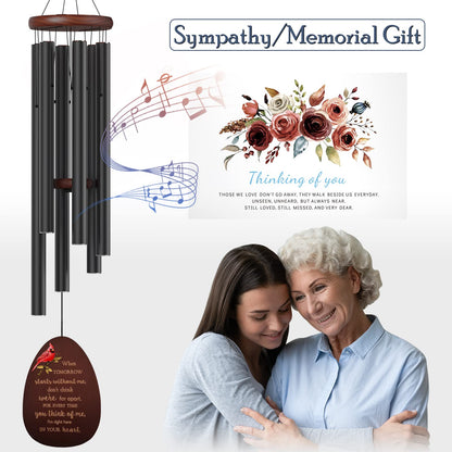 Memorial Wind Chimes for Outside, Sympathy Cardinal Wind Chimes for Loss of Loved One,in Memory of a Loved One Like Mother & Father,Cardinal & Sympathy Gifts Basket for Bereavement,Condolence,Funeral