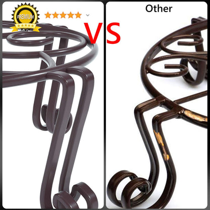 Yimobra Tall Plant Stand Outdoor, Metal Planter Stands for Indoor Plants, 11.8x6 Inches Heavy Duty Pots Holder, Garden Container Rack, Large Wrought Iron Pumpkin Stand, Bronze/Brown