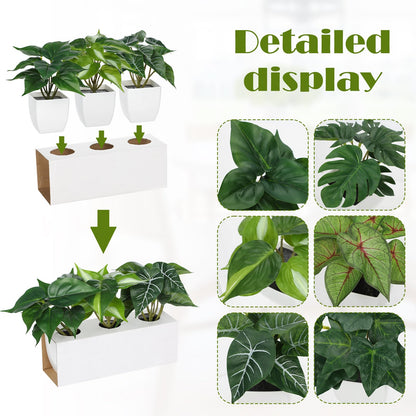 Briful 6PCS Fake Plants Potted Artificial Plants, Mini Faux Plants in White Pots Greenery Décor for Home Office Table Shelf Bathroom Farmhouse Indoor Decoration
