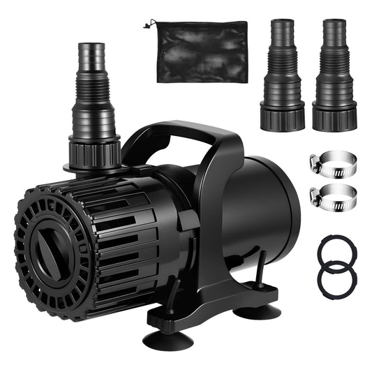 AOLTCUZ 690GPH-1800GPH Adjustable Pond Pump, 13FT Lift, with Filter Bag & 20FT Cord,100W Submersible Water Pump, Quiet Fountain Pump, Waterfall Pump for Outdoor Ponds &Water Circulation, UL Listed