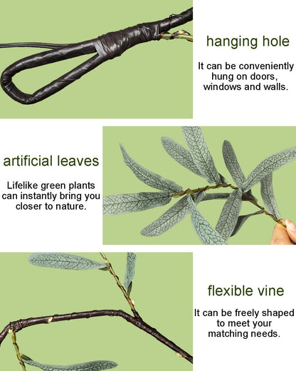 Birchlitland Lighted Olive Garland Battery Operated with Timer 6FT 96 LED Fairy Lights, Faux Vine with Lights for Mantel Fireplace Wall Patio Wedding and Holiday Decor