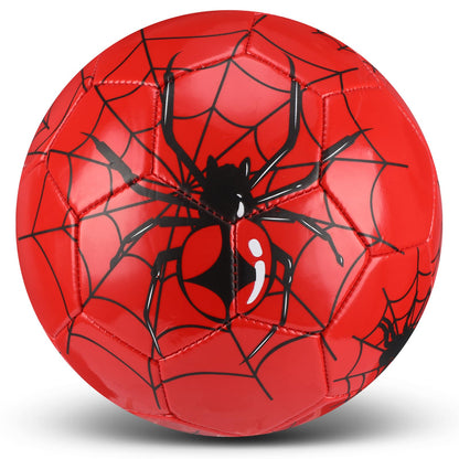 HyDren Kids Size 3 Soccer Ball with Pump Official Cute Cartoon Toddler Soccer Durable Outdoor Indoor Sports Football Game Charity Gift for Kids Boys Girls 4 to 6(Spider)