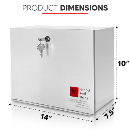 Specimen Lock Box Heavy-Duty Metal – Secure Over & Under the Door Drop Box for Medical Labs, Clinics, and Offices, Durable, Tamper-Resistant Collection Box for Specimen Handling and Storage