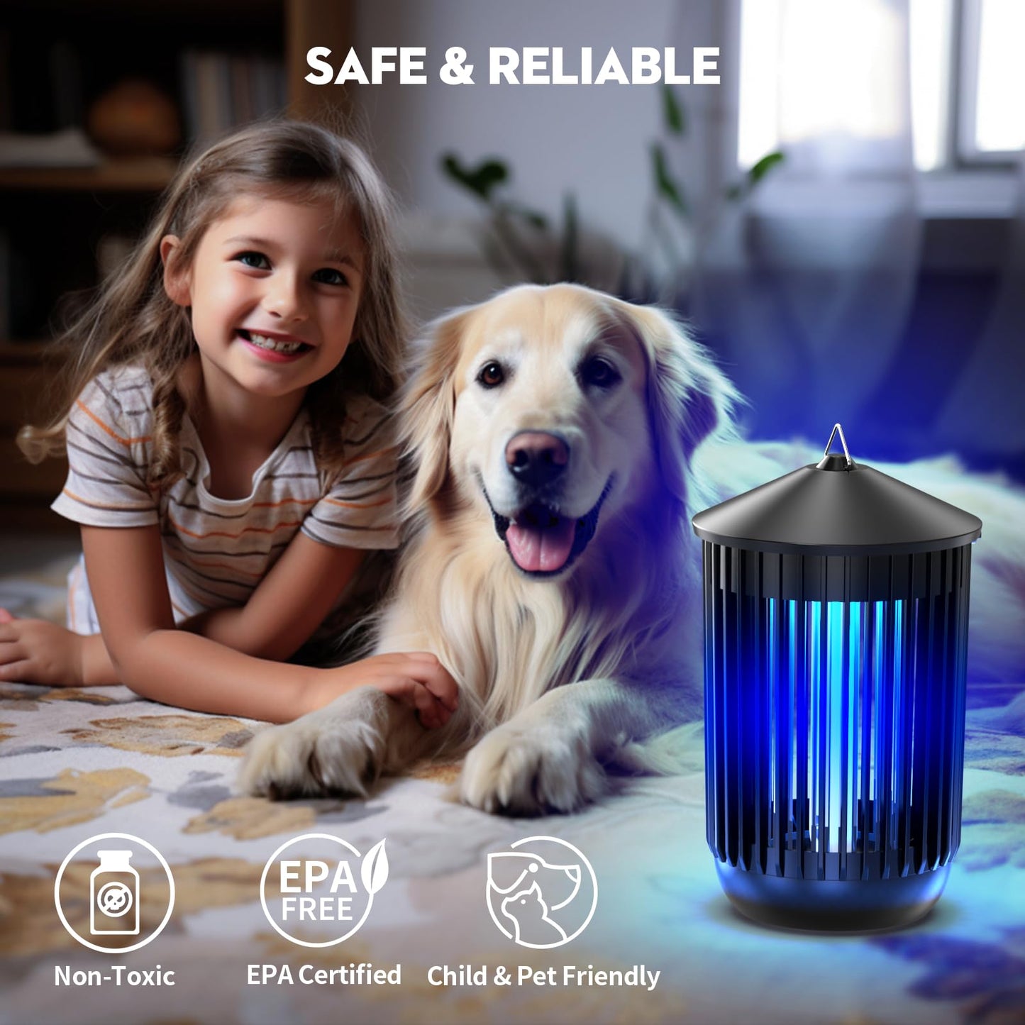 Flyghost Bug Zapper Outdoor Indoor, Mosquito Zapper, Electric Fly Traps IPX4 Waterproof 20W Lamp Fly Insects Traps for Patio, Garage, Backyard, Porch