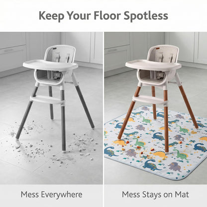 Splat Floor Mat for Under High Chair/Arts/Crafts by CLCROBD, 51" Waterproof Anti-Slip Food Splash Spill Mess Mat, Washable Portable Picnic Mat and Table Cloth