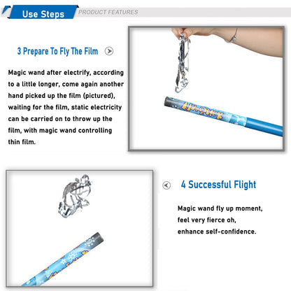 Impulls Unitech Toys Fun Fly Stick Magic Blue Levitation Wand Science Toys Electric Static Wand 10 Flying Shapes