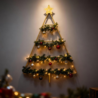 Yookeer 17.95 Inch Ornament Display Stand Metal Decorative Tabletop Ornament Village Tree Shaped Display Stands Holder for Farmhouse Decorations Hanging(Gold)