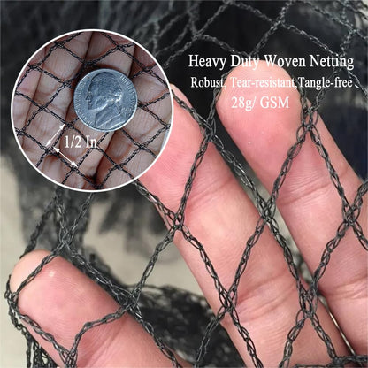 Junkogo Bird Netting 7.5x100 Ft, 1/2In Mesh Heavy Duty Garden Netting Pest Barrier for Plants, Fruit Trees, Vegetables, Extra Strong Woven Mesh Netting, Animal Fencing Against Birds, Deer, Poultry