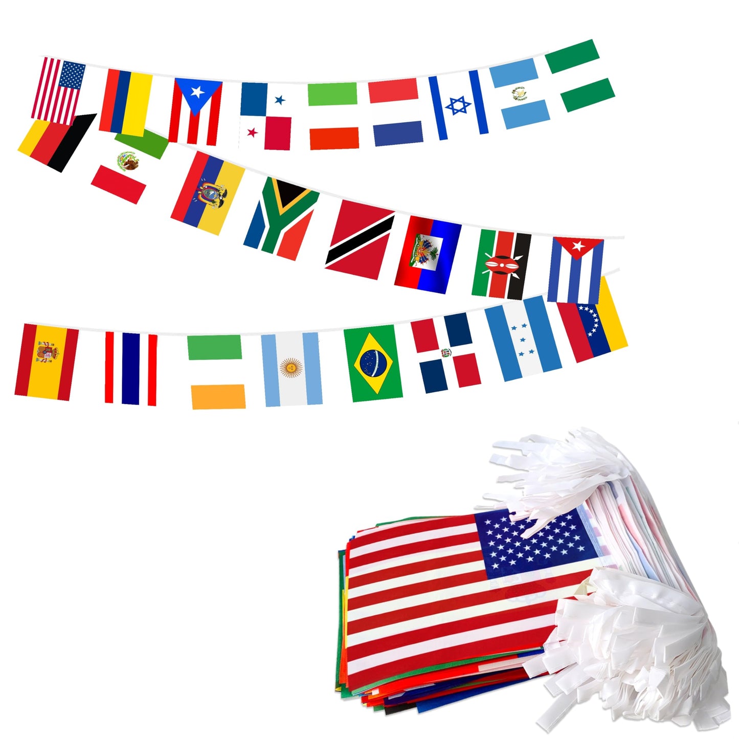 LUSEOAN 224 Different Countries International String Flags Banner of the World Small Mini Bunting Banners for Grand Opening,Bar,School Office,Sports Events,International Festival Decorations,All Countries Flags,220 Feet