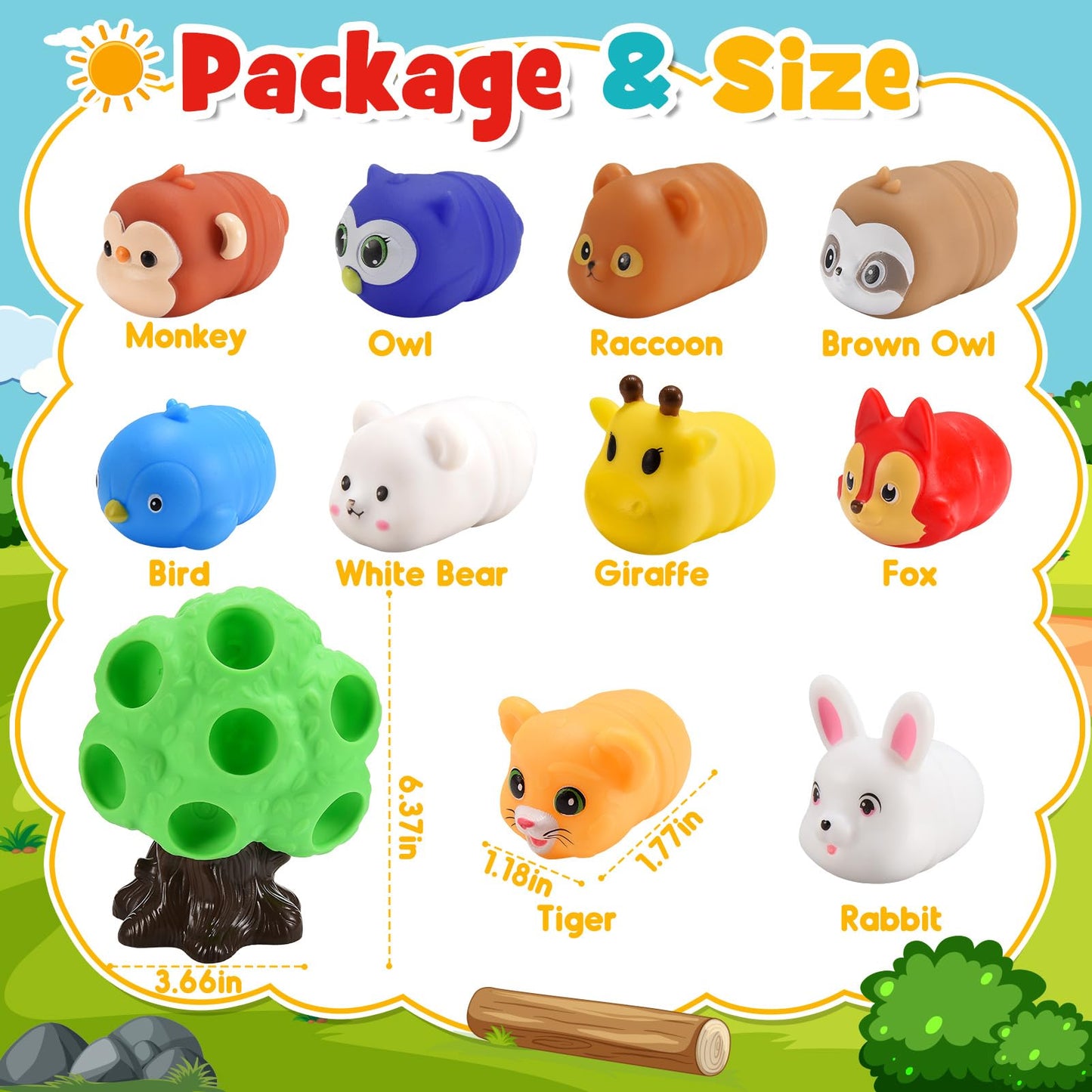 SnapGlowz Gifts for 1-5 Year Old Boys, Toddler Toys Farm Animal Learning Toy for Toddlers 1-6 Forest Animal Playset Montessori Toys for 2-6 Girls Sensory Easter Birthday Gifts for Boys