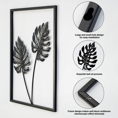QXSXKJ Black Metal Wall Decor Framed, 3d Modern Metal Wall Art with Light, Minimalist Abstract Black Line Art DéCor, 4 Piece Home Art for Living Room Bedroom Bathroom