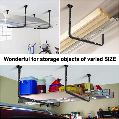 Colinktool Adjustable Ceiling Storage Racks, Overhead Storage Bracket, Heavy-Duty Shelves, 33 in. x 34 in, 200lbs Weight Capacity for Garage