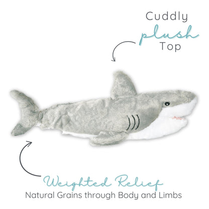 Samuel Shark - Microwavable & Weighted Plush Stuffed Animal - Heated Plushie for Warmth - Cute, Soft, Cozy Toy for Adults & Children (Boys, Girls, & Toddlers) by Warm Pals