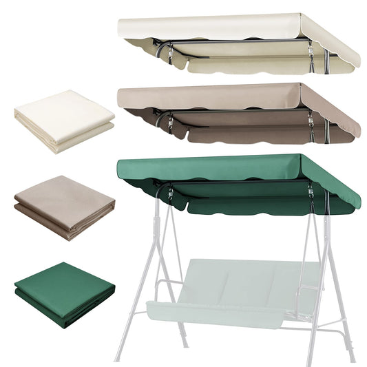 Flexzion Replacement Canopy for Outdoor Swing - 66" X 45" 2 Seat Bench Glider Swings Shade Fabric UV Weather Waterproof for Outdoor Garden Patio Yard Park Porch Seat Furniture, Green