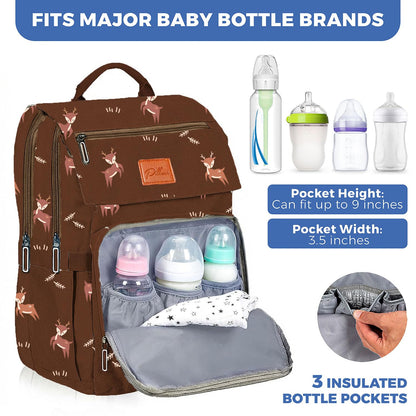 PILLANI Baby Diaper Bag Backpack - Large Bag for Boys & Girls, Waterproof Diaper Backpack - Travel Diaper Bags w/Changing Pad, Baby Registry Search & Shower Gifts - Essentials Must Haves Newborn Stuff