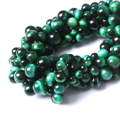 45PCS 8MM AAA Green Tiger Eye Stone Beads Natural Gemstone Bead Crystal Healing Energy Jewelry Making DIY 15 inches