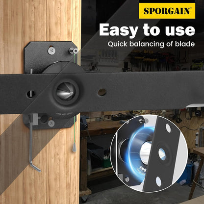 SporGain Lawn Mower Blade Sharpener & Lawn Mower Blade Balancer, 15°-45° Adjustable Mower Blade Sharpener and High Precision Magnetic Mower Blade Balancer for Many Types of Mower Blade, Black