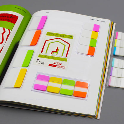 Extra Thick Tabs Flags Assorted Bright, 1 x 1.5 Inch Sticky Tabs, Easy to Post, 48 Tabs/Color, 192 Pages Total